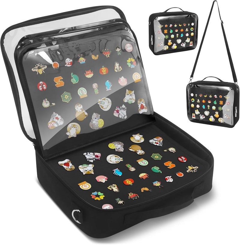 JAYOBGO Enamel Pin Display Bag & Pin Trading Book for Collectors - Large Capacity 20 Page Pin Board Case with Removable Pages for Travel & Trading - Image 1